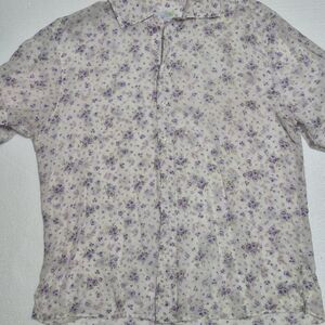 Seaplane $150 Mens Floral Cotton Button-Up Short Sleeves Shirt Size M